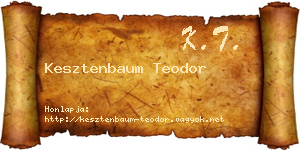 Kesztenbaum Teodor névjegykártya